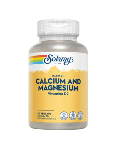 Calcio y magnesio con vitamina D2 90 vegcaps Solaray